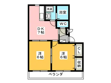 ファインコーポ21(2DK/1階)の間取り写真