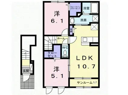 ミストラル(2LDK/2階)の間取り写真