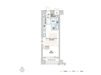 サンメゾン京都堺町通ザ・テラス(1LDK/8階)の間取り写真