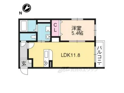 ハートフルプリムラ(1LDK/2階)の間取り写真