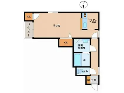 アネシスあぶみ(ワンルーム/2階)の間取り写真