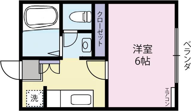 メゾンエレーヴII(1K/2階)の間取り写真