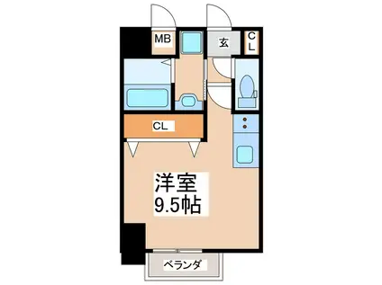 タウンブルグ新町(ワンルーム/3階)の間取り写真