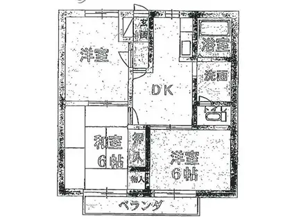コーポアネックスD(3DK/1階)の間取り写真