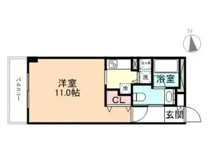 ファースト・レーベン新富町(1K/6階)の間取り写真