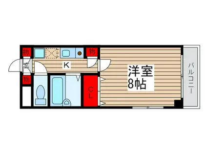 ファーストリーフ(1K/2階)の間取り写真