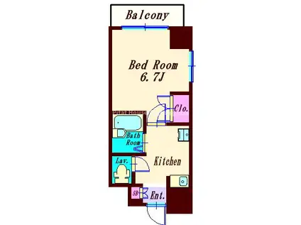 ヴェローナ目黒(1K/7階)の間取り写真