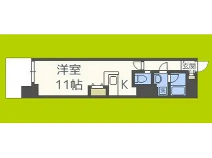 RITZ SQUARE GATE QBE(ワンルーム/7階)の間取り写真