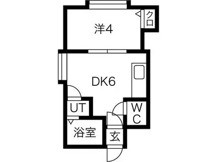 レオンⅡ(1DK/3階)の間取り写真