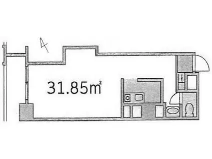 高田馬場ヒルサイドパレス(1K/6階)の間取り写真