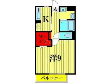 D-ROOM八反野(1K/2階)の間取り写真