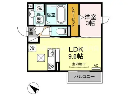 ガーデンパーク(1LDK/1階)の間取り写真