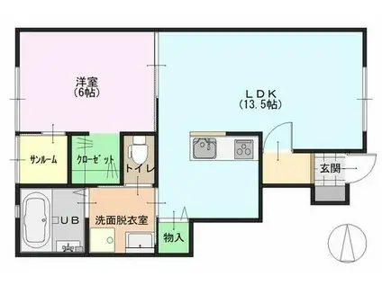 ルース ソルチ(1LDK/1階)の間取り写真
