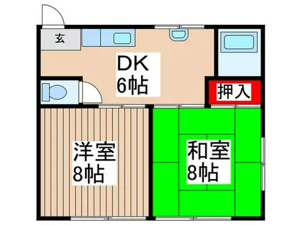 青木荘(2DK/1階)の間取り写真