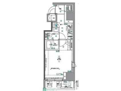 パティーナ月島(1K/2階)の間取り写真