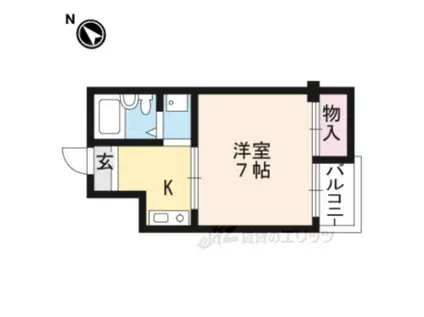 第1ハイツ高樋(1K/2階)の間取り写真