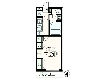 グレイス堀之内(1K/2階)の間取り写真