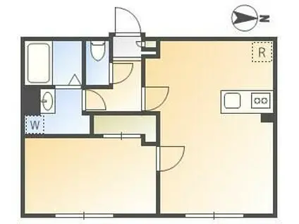 THE PARK EXIA 麻布十番(1LDK/4階)の間取り写真