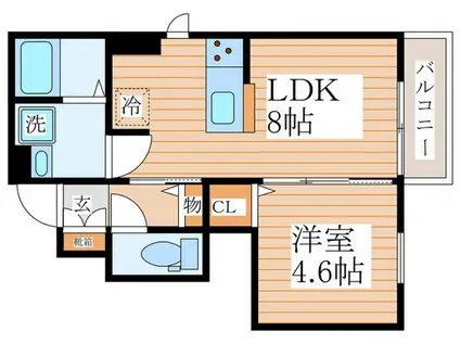 オークヒルズ(1LDK/1階)の間取り写真