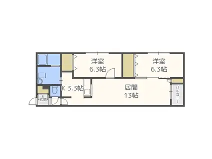 トレ・クワトロ TREK QUATTRO(2LDK/2階)の間取り写真