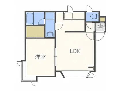 コモハウス(1LDK/3階)の間取り写真