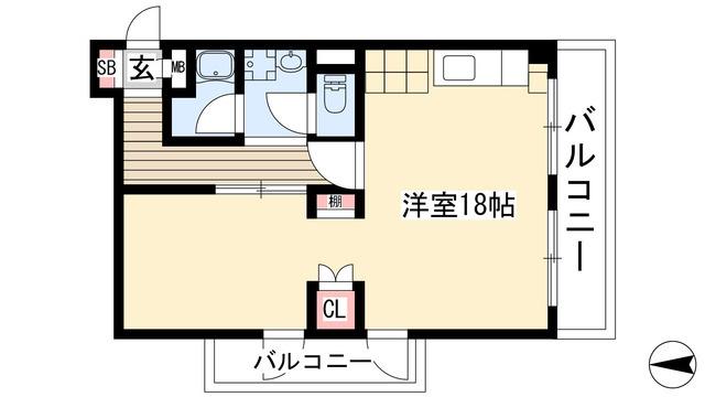 エトワール宝が丘(ワンルーム/3階)の間取り写真