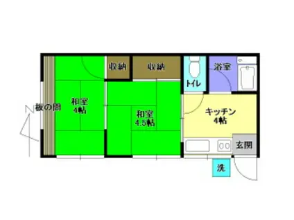 小林荘(2K/1階)の間取り写真