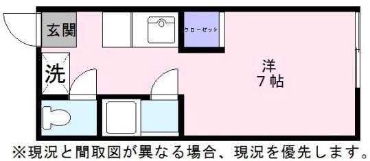 デイズ平田(ワンルーム/2階)の間取り写真