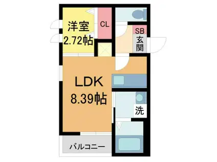 G-SMART小林(1LDK/1階)の間取り写真
