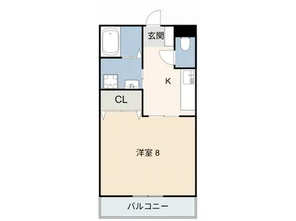 インセクト(1K/2階)の間取り写真