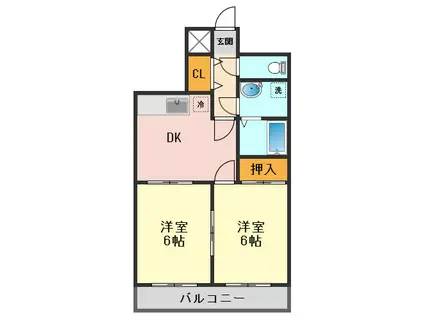 サンシティ新小岩(2DK/4階)の間取り写真