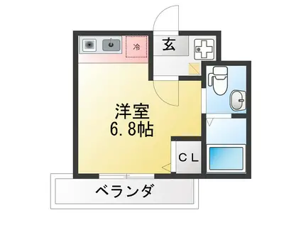 ヴィラディアス横浜III(ワンルーム/3階)の間取り写真