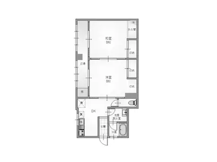 エテルノ熱海(2DK/1階)の間取り写真
