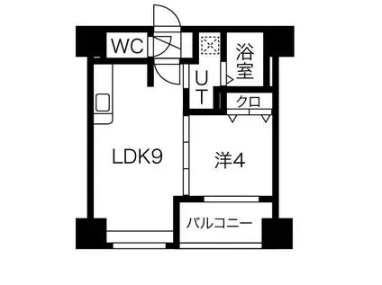 クラッセ琴似ステーション(1LDK/7階)の間取り写真