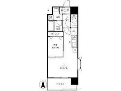 パークレジデンス江坂(1LDK/3階)の間取り写真