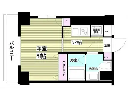 ライツェント石島(1K/5階)の間取り写真