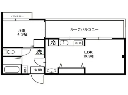 ムサシハイム(1LDK/3階)の間取り写真