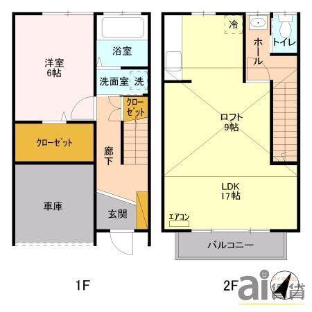 フェニックス霞(1SLDK/1階)の間取り写真