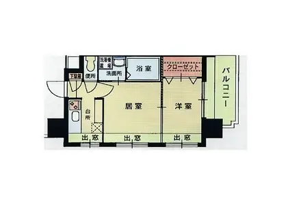 エステート・モア薬院シャンブル(2K/3階)の間取り写真