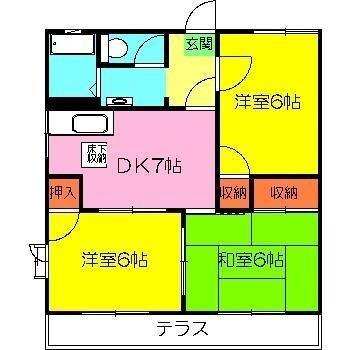 クレールIZUMI(3DK/1階)の間取り写真