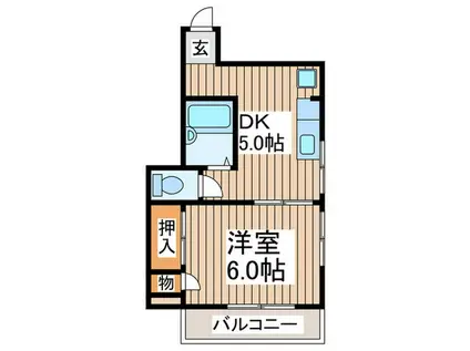 メゾンドレピ(1DK/3階)の間取り写真