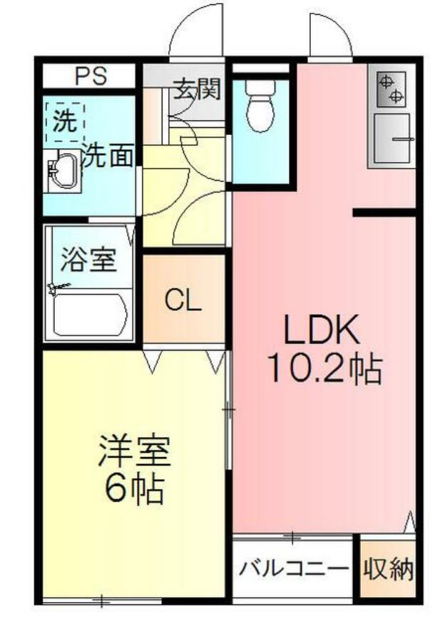 メゾンドゥ・レーヴありさ(1LDK/3階)の間取り写真