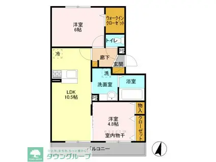 プリムローズ美南(2LDK/3階)の間取り写真