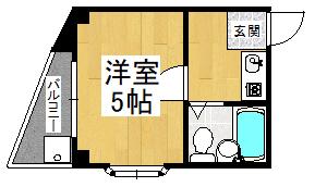 ウエムラグレース白鷺(1K/1階)の間取り写真