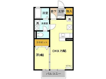 プロヴァンスK(1LDK/1階)の間取り写真