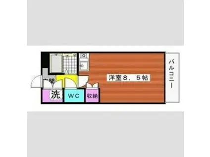 ノーベルハウス(ワンルーム/3階)の間取り写真