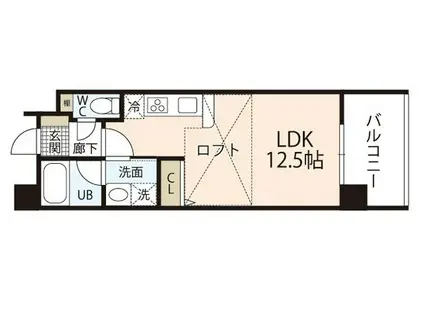 アルファレガロ三篠(ワンルーム/6階)の間取り写真