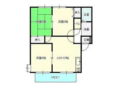サンパークハイツ(3LDK/2階)の間取り写真