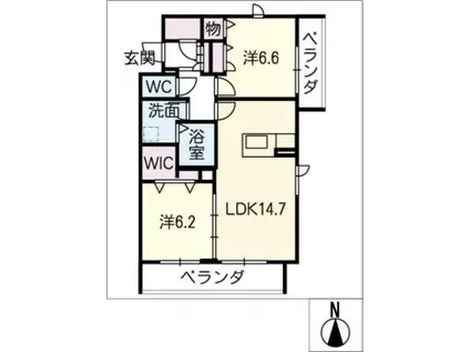 LOTOS BLUME(2LDK/2階)の間取り写真