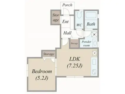 玉川町3丁目アパート(1DK/1階)の間取り写真